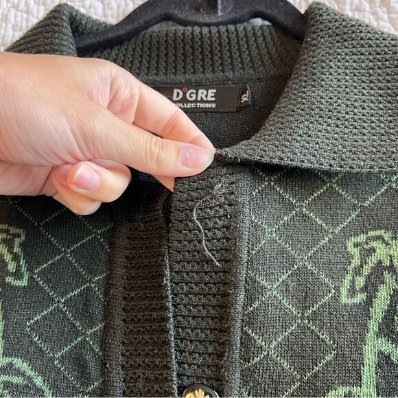 ✨ DGre Green Grape Cardigan Sweater XL - Picture 7 of 10